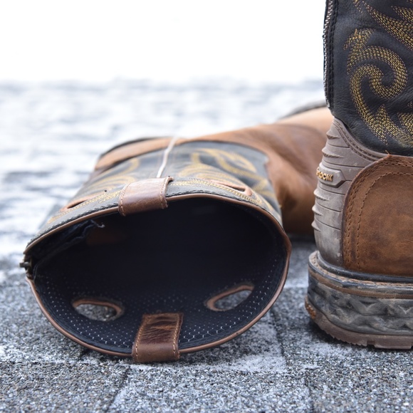 Georgia Boot Carbo-Tec 11" Steel Toe Pull on Cowboy Work boot Zipper Mens 8W - Picture 9 of 11